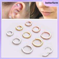 BETTERFORM 1PC แฟชั่นใหม่ Daith Conch Snug ซิลเวอร์ โกลด์ โรสโกลด์ ต่างหูฮักกี้ฮูป CZ เจาะหู แหวนจมูก เครื่องประดับร่างกาย