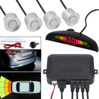 4 Silver System Radar Alarm Display Car Reversing Sensors