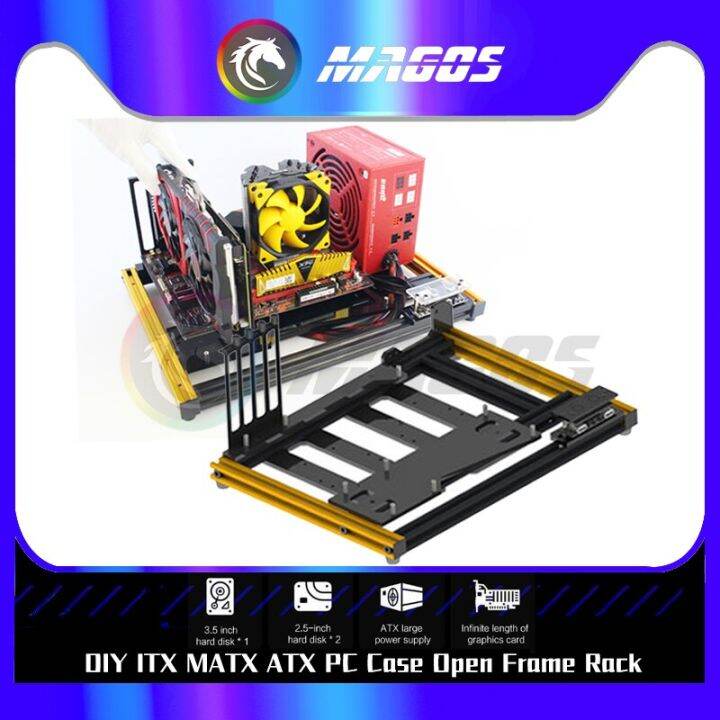ITX Case Horizontal Aluminum Simple DIY Fully Open Computer Case Frame