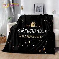 Champagne M-Moet &amp; Chandon Soft Plush Blanket, ผ้าลินินผ้าห่มห้องนั่งเล่นผ้าห่มห้องนอนโซฟาปิกนิกปกสำนักงาน