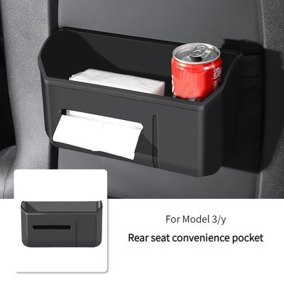 Rear Seat Backrest Storage Box Seat Tissue Box Clutter Storage for Tesla Model Y Model 3 2022 2023