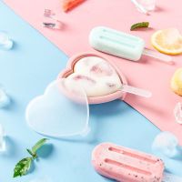 Full Silicone Ice Cream Makers Mold With PP Cover And Stickers Kitchen Accessories Lovely Heart Mould Machine For Kids