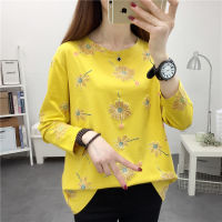 Long Sleeve Shirt Floral Shirt Trendy Tops Floral Tops Loose Shirt for Women Yellow Shirt Korean Style Tops for Women T-Shirt for Women Ulzzang Tops Casual Tops Fashion Summer Clothes Women Loose Tshirt Short Sleeve Shirt Women Clothes