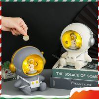 READY STOCKCreative Astronaut Piggy Bank Spaceman Money Bank Cute Atm Piggy Bank Coin Piggy Bank Coin Bank With LED Night Light Atmosphere Light For Kids Student Christmas Gift New Years Gifts