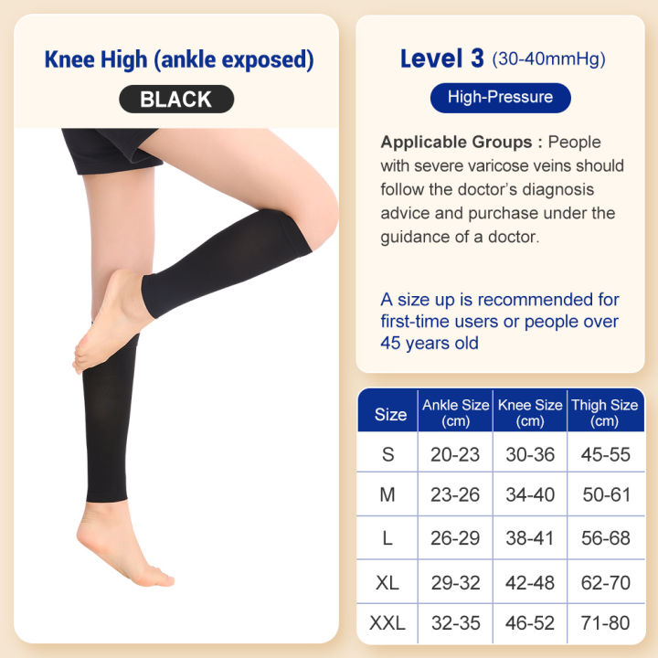 cofoe-ถุงเท้าต้นขา-รัดน่อง1คู่ถุงเท้า-terapi-kaki-ถุงเท้าขอดระดับ1ถุงเท้าขอดความดัน15-20-mmhg-เปิดนิ้วเท้าถุงน่องกระชับสัดส่วนสำหรับผู้ชายผู้หญิงป้องกันเส้นเลือดขอดลดอาการบวมน้ำ