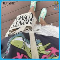 HEYGIRL ผ้าใบแคนวาส กระเป๋าแบบสะพายไหล่ การพิมพ์ตัวอักษร จุได้มาก กระเป๋า Crossbody มีสไตล์ กระเป๋าสะพายข้างกระเป๋าสะพายข้าง ของขวัญวันเกิดของขวัญ