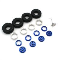 4Pcs 55Mm 1.0 Metal Beadlock Wheel Rubber Tire Set for Axial SCX24 Traxxas TRX4M FMS 1/18 1/24 RC Car Upgrade Parts