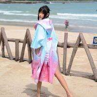 [COD] Nu-June bathrobe quick-drying swimsuit towel portable cape mens wearable womens water-absorbing changing clothes cloak