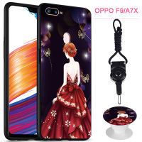 มาใหม่ล่าสุดสำหรับ OPPO F9/F9 Pro/A7X เคสโทรศัพท์สำหรับ OPPO ซิลิคอนนุ่มกรณีที่มีรูปแบบเดียวกันขาตั้งโทรศัพท์และเชือก