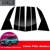 (Ssklo) 6Pcs สำหรับเชฟโรเลตเทรลเบลเซอร์2020-ปัจจุบันรถเสาตรงกลางสติกเกอร์ Trim ตกแต่งภายนอกภาพยนตร์อุปกรณ์เสริม