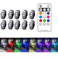 10x 4x 8Colors Wireless LED Strobe Light for Motorcycle Car Bike Remote Control Warning Light Indicator Light USB Charging