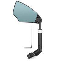 WEST BIKING Telescopic Blue Glass Rear View Mirror Replacement Accessories Dual 360° Lens Frame Rotation Base Scale Adjust Pitch Angle Right