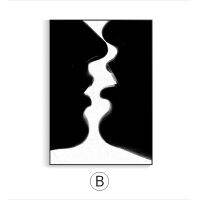 Black White Abstract Portrait Hand shadow Print Posters Wall Art Modern Couple Canvas Painting Picture Living Bedroom Home Decor