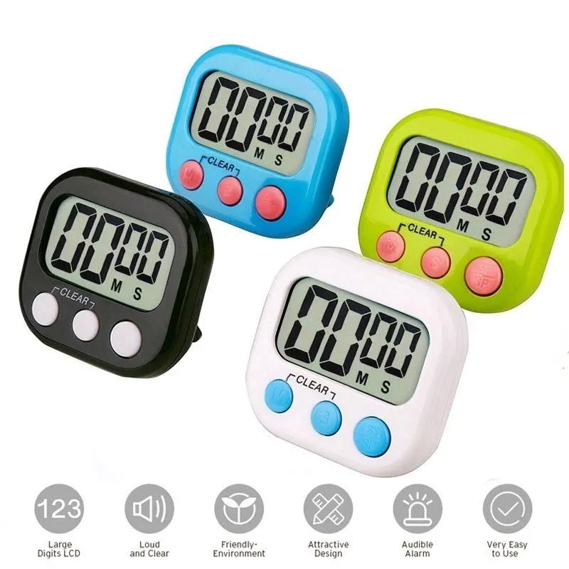 1pc Kitchen Timer Magnetic Digital Timer Small Cooking Timer Clear Digits  Timer Magnetic Countdown Timer For Classroom,Teacher,Oven,Baking