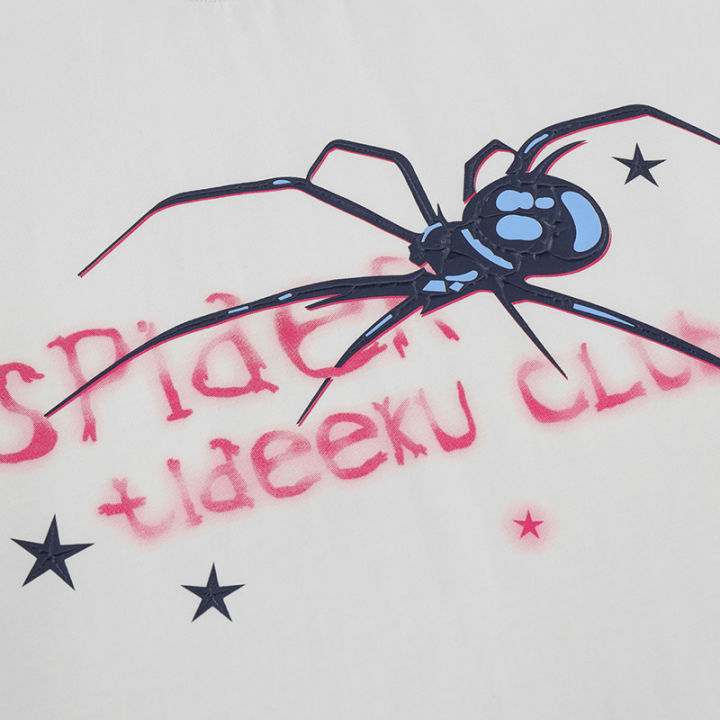 ผู้ชาย-t-เสื้อ-streetwear-spider-star-graphic-t-เสื้อสีดำสีขาว2023-hip-hop-harajuku-t-เสื้อผ้าฝ้ายเสื้อยืด-hipster