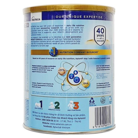 Sữa bột aptamil new zealand hộp thiếc số 1 900g cho bé - ảnh sản phẩm 3