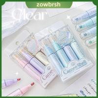 ZOWBRSH 4Pcs กราฟฟิตี ปากกาเน้นข้อความ เขียนด้วยลายมือ ลงชื่อเข้าใช้ ปากกามาร์กเกอร์ ทนทานต่อการใช้งาน มาร์กเกอร์ ปากกาฟลูออเรสเซนต์ โรงเรียนในโรงเรียน