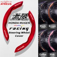 เคสกันลื่นพวงมาลัยรถยนต์สำหรับรถ Honda Mugen ที่หุ้มพวงมาลัยควบคุมหนังกลับชนิดนิ่มสำหรับ Freed Brio ซิตี้ซีวิค CRV HRV BRV Accord Jazz Racing