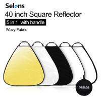 Selens 5-In-1 39.4นิ้วแผ่นสะท้อนแสงสามเหลี่ยมพร้อมที่จับสำหรับถ่ายภาพแสงสตูดิโอและแสงสว่างกลางแจ้ง