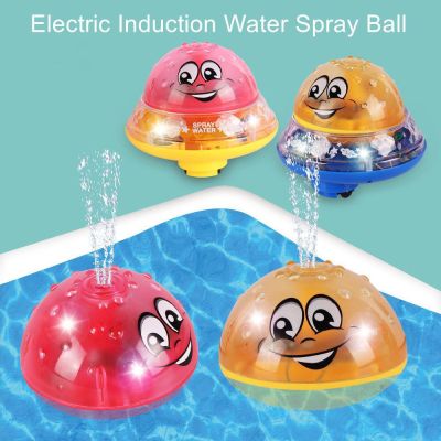 CBT New Music Bathroom Light LED Sprinkler Whale Bath Toy Baby Bath Toys Whale Induction Water Spray Ball