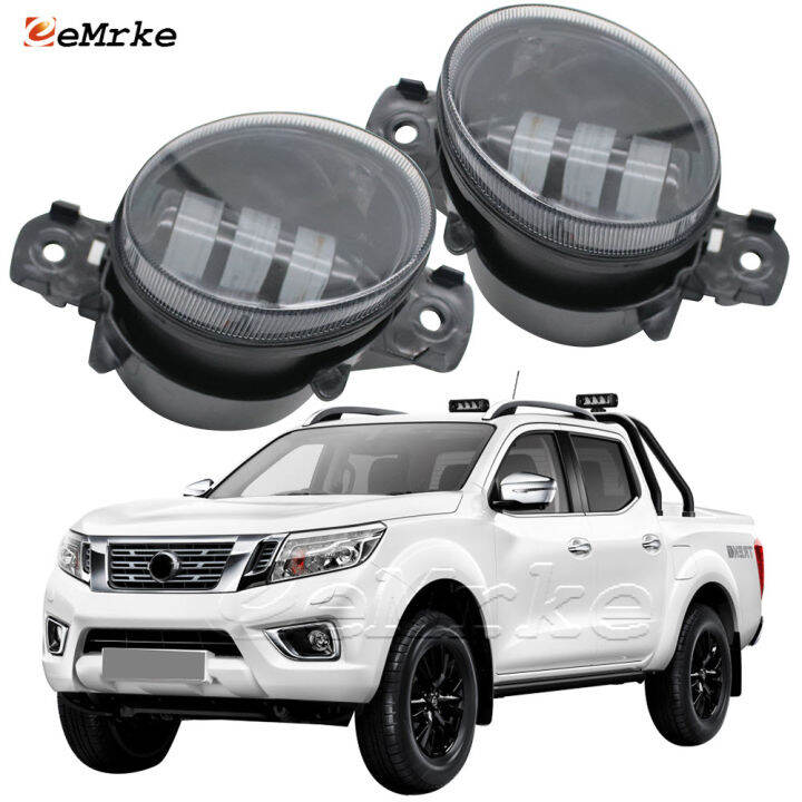 LED WhiteYellow Fog Lights Headlights Lamp w Lens DRL for Nissan