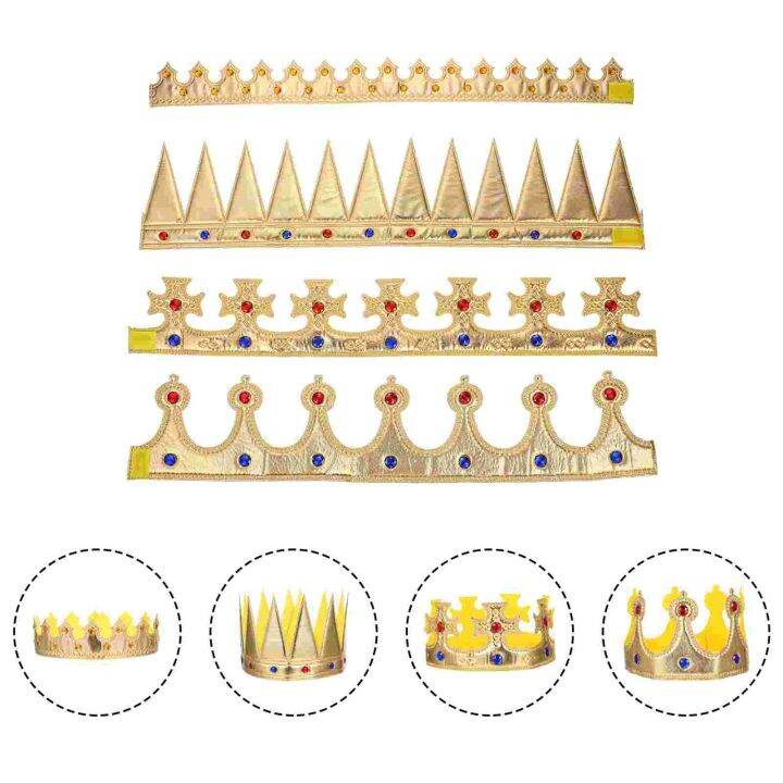 ♂ Birthday Kids Forprincess King Tiara Hats Party Headband Hatgold Clothbaby Cosplay Props Prop