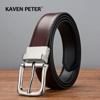 Male Leather Belts For Men High Quality Designer Reversible Buckle Business Cowskin Casual Waist Belt 3.0 CM Strap Waistband