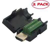 【In-Stock】 Lixada mall (2แพ็ค) หัวต่อตัวผู้ HDMI กับสกรูสนับสนุนการเชื่อมต่อ HDMI 2.0