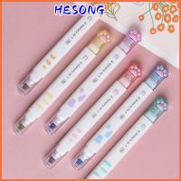 HESONG 6Pcs อุ้งเท้าของแมว ปากกาทำเครื่องหมายปลายสิ่ว พลาสติกสำหรับตกแต่ง ปากกาเน้นข้อความที่สวยงาม ถือได้ง่าย ออฟฟิศสำหรับทำงาน