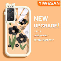 YIWESAN เคสสำหรับ Xiaomi Redmi โน๊ต11 Pro 5G Note 11e Pro เคสแฟชั่นลายดอกไม้เคสโทรศัพท์โปร่งใสกันกระแทกหลากสีซิลิโคนนิ่มน่ารักเคสป้องกันเลนส์กล้องถ่ายรูปลายสัตว์ประหลาดน้อย