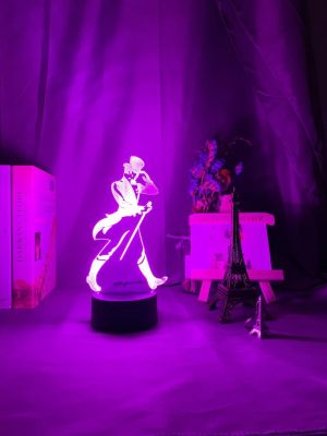 3D Led Johnnie Walker ให้เดินไฟกลางคืนสำหรับบาร์ห้องตกแต่งแสง Usb แบตเตอรี่ขับเคลื่อนกลางคืนที่มีสีสันตาราง