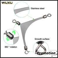 WUXU 25pcs T-TURN สาม ที่หมุนตกปลา เหล็กไร้สนิม เงินสีเงิน หมุนได้3ทาง อุปกรณ์ตกปลาน้ำเค็ม กลิ้งบาร์เรลหมุน ตะขอตกปลาแบบเกี่ยว