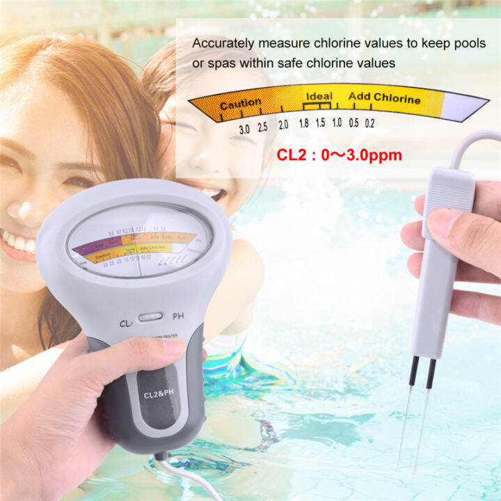 Yieryi PH Meter Chlorine Tester Portable Residual Chlorine Detector