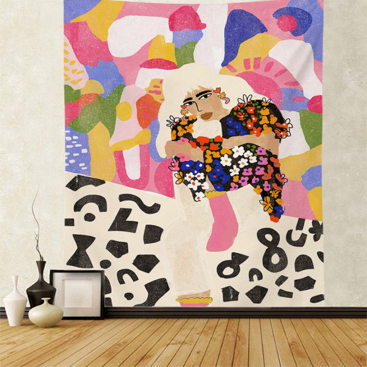 nordic-art-tapestry-wall-hanging-abstract-painting-women-hippie-tapiz-kawaii-room-decor-wall-car-blank-boho-home-decoration