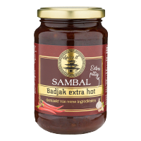 Sambal Badjak Extra Hot 375g - Indonesian/Malaysian chili sauce. Weight375g/น้ำพริกอินโด/มาเลย์ สูตร บาจาค เอ็กซ์ตร้า ฮอท 375 กรัม