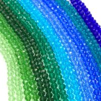 Blue Green 2 3 4 6 8mm Crystal Beads for Jewelry Making Accessories Rondelle Loose Spacer Faceted Glass Beads DIY Bracelets