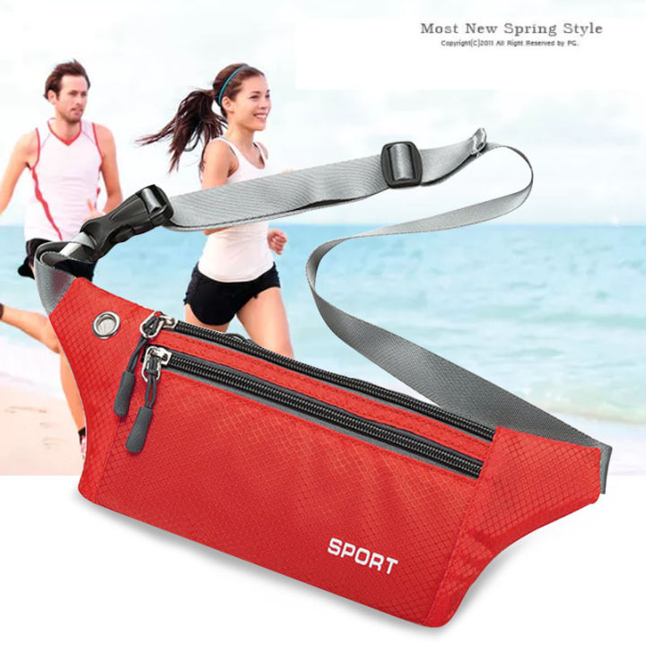 กระเป๋าคาดเอว-เเฟชั่นบุรุษ-mens-sports-waist-bag-fashion-adjustable-solid-color-waterproof-and-wear-resistant