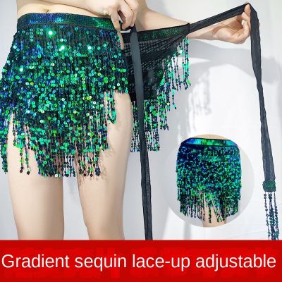 hot【DT】 2023 Easter Belly Dancing Outfit Sequin Hip Scarf Fringe Waist Chain Tassel Skirt  Costume