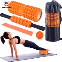 Winmax Fitness Pilates Foam Roller Blocks Suit Yoga Column Massage Relax Ball Yoga Stick for Back Waist Arm Leg Foot Massage Trainer เครื่องออกกำลังกาย