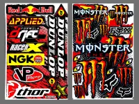 สติ๊กเกอร์แต่งรถ DUNLOP NGK (618) Monster (สีส้ม) RP997 มอเตอร์ไซค์ บิ๊กไบค์ สติ๊กเกอร์ติดกระจก แต่งรถรถยนต์ ติดข้างรถ ติดหมวกกันน็อค จำนวน 2 แผ่น