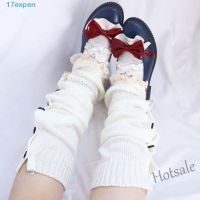 【hot sale】☇ D19 EXPEN Girl Leg Warm Socks Winter Knee Cover Leg Warmers Women Lolita Knitted Autumn Sweet Wool Ball Foot Cover