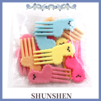 SHUNSHEN 10ชิ้นการ์ตูนสัตว์ขนาดเล็ก Alpaca ส้อมผลไม้ไม้จิ้มอาหารเค้กผลไม้สำหรับเด็ก