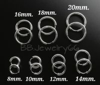 (ราคาต่อ 1 คู่) จิวห่วง ต่างหูห่วง ห่วงกลม หนา 2.5 mm. Stainless 316L สำหรับคนแพ้ง่าย มีขนาด 8mm.-20mm.รหัส S001