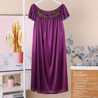 Nightdress female summer short-sed loose oversized ice silk fat sexy th loose m-length ghtdress home service --SY2381☏♟┋