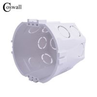 Coswall EU กล่องต่อสายไฟติดผนังทรงกลมมาตรฐาน EU กล่องสายไฟกล่องด้านหลังสีขาวสำหรับสวิตช์และซ็อกเก็ต EU