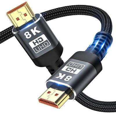 Kabel kompatibel HDMI 8K kecepatan tinggi 48Gbps 60Hz 4K 120Hz 2m kabel lapisan emas HDMI 5m 8k Ultra HD e ARC kabel Video untuk TV PS5