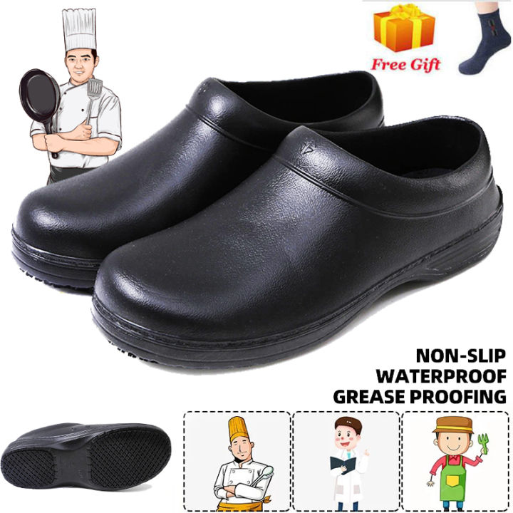 Men Kitchen Shoes Outdoor Man Garden Clogs Water-proof Shoes For Chef  Comfortable Non-slip Work Shoes For Wet Place Big Size 49