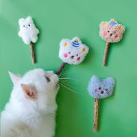 Cat Teeth Grinding Toy Funny Interactive Kitten Toys Wood&amp;Plush Chewing Toys Cute Cartoon Cat Toys Juguetes De Gato Interactivo Toys