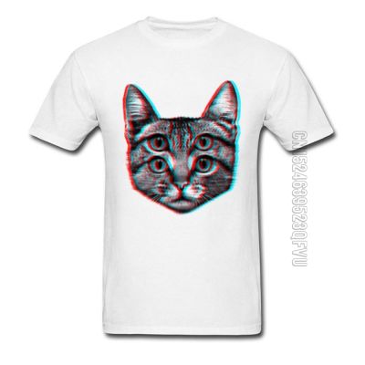Brainsick Cat Psychedelic T-Shirt For Men Neko Mahman Cat Print Cotton And Polyester Shirt 100% Cotton Gildan