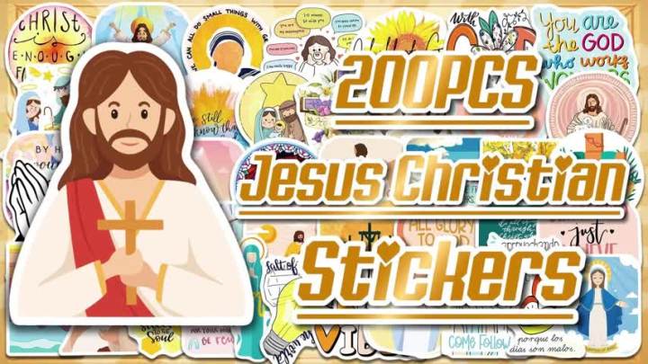200PCS Jesus Christian Stickers, Religious Stickers for Kids Bible Verse  for